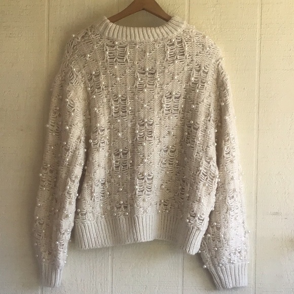 Zara pearl knit textured pullover sweater - Picture 2 of 16